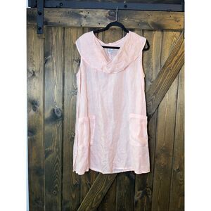 Match Point Cowl Neck Sleeveless Linen Tunic Top
